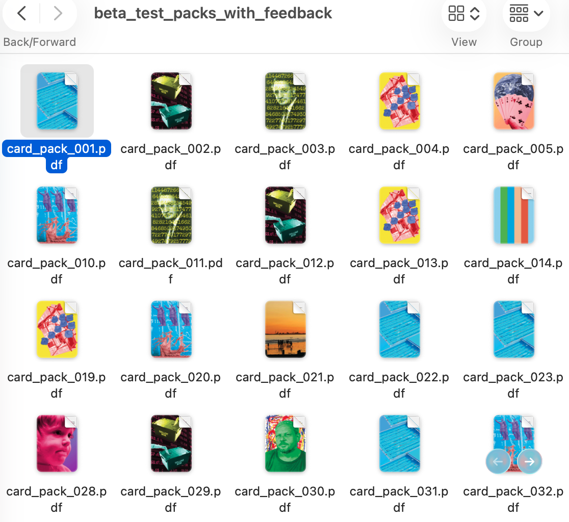 A screen shot of the folder on my mac that contains all of the sample packs that I'm sending out to people.